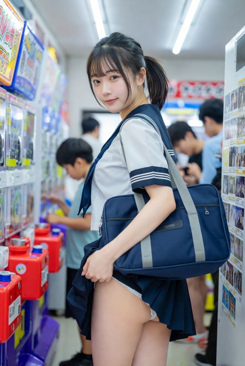 【リアル】大胆露出！ピュアJKがおっぱいからパンモロまで屋内・野外で晒しまくりなリアルAIエロ画像