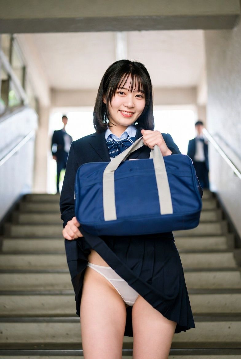【リアル】大胆露出！ピュアJKがおっぱいからパンモロまで屋内・野外で晒しまくりなリアルAIエロ画像