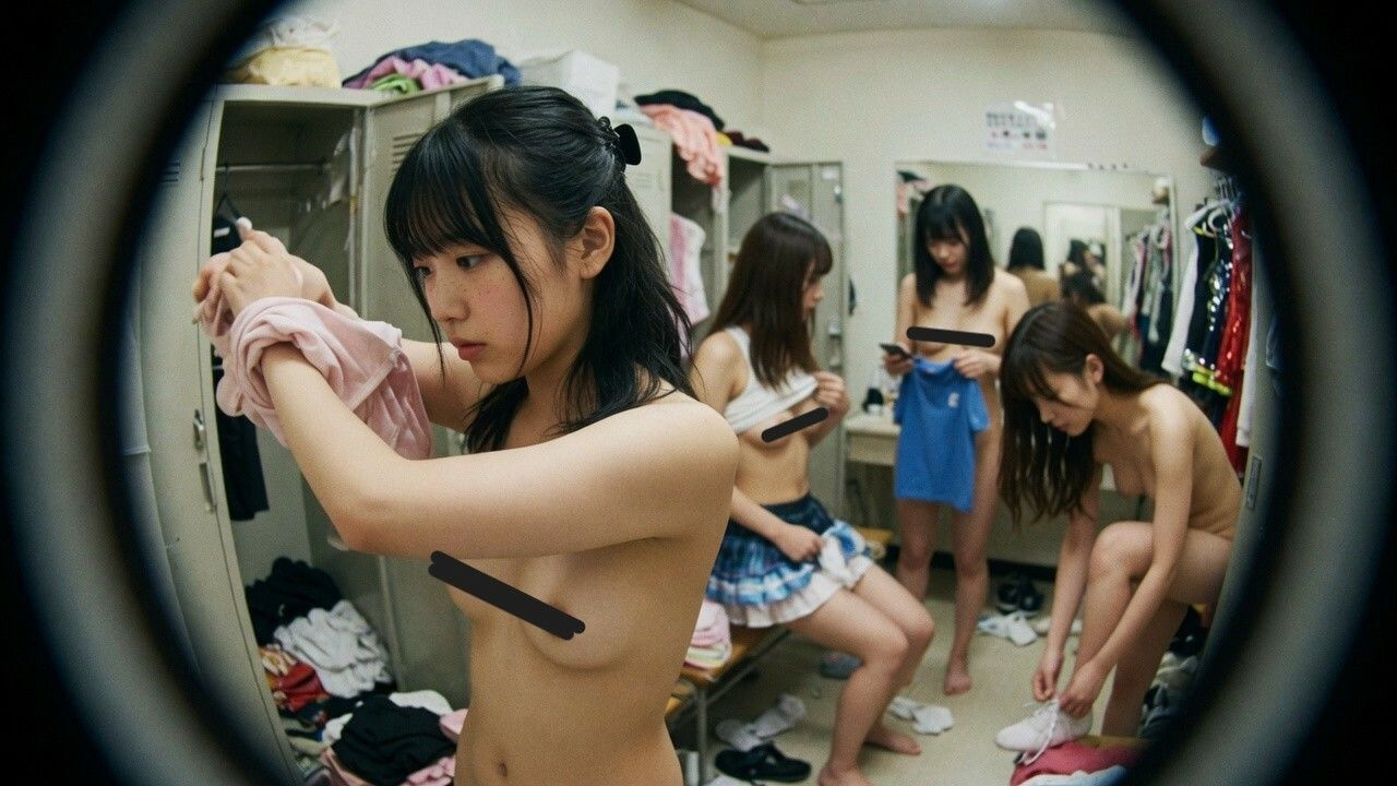【リアル】鬼畜盗撮!少女スイミングクラブが狙われて自然体な美乳ヌード姿があらわに…流出系のリアルAIエロ画像