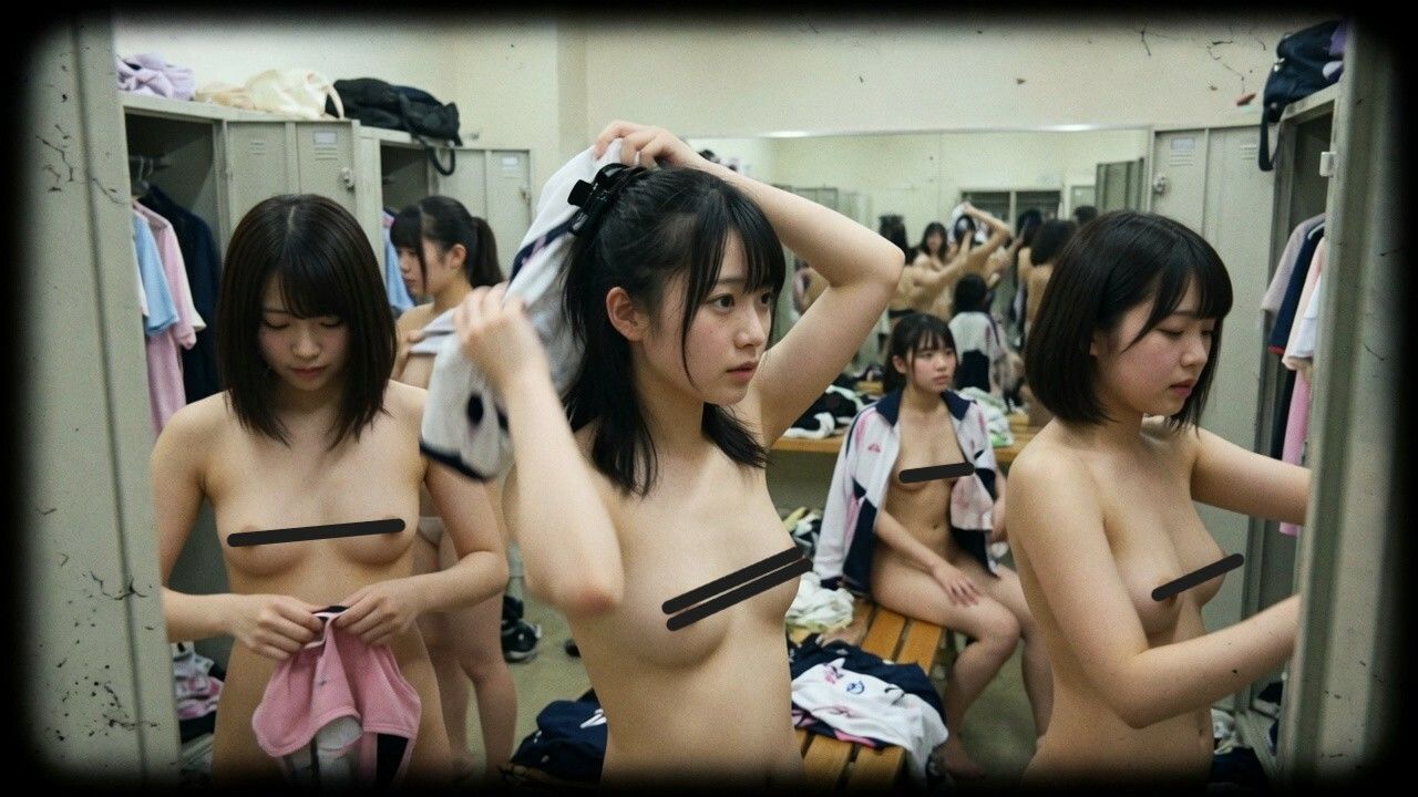 【リアル】鬼畜盗撮!少女スイミングクラブが狙われて自然体な美乳ヌード姿があらわに…流出系のリアルAIエロ画像